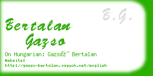 bertalan gazso business card